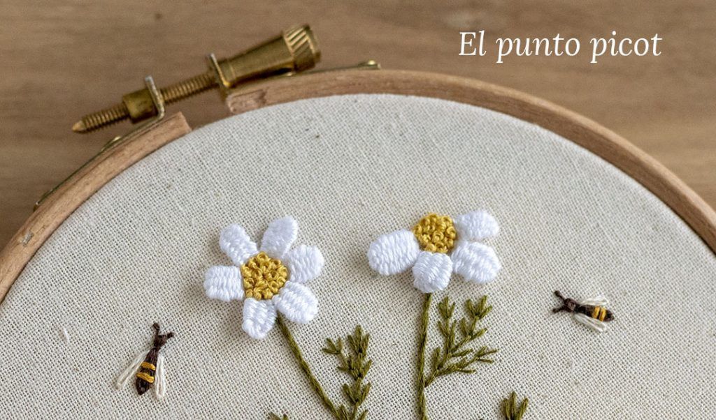 Punto Picot: Cómo bordar pétalos en relieve | Arorua