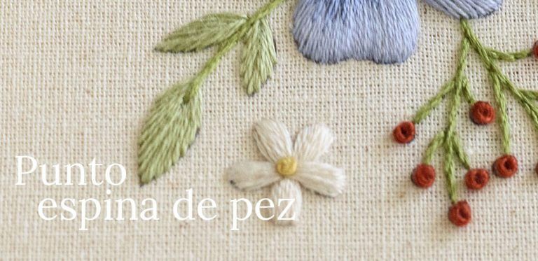 Punto de espina pez - Aprende paso a paso a bordar este punto Arorua