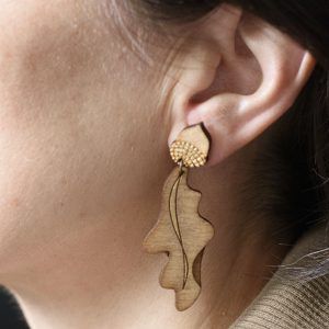 Pendientes bellota roble