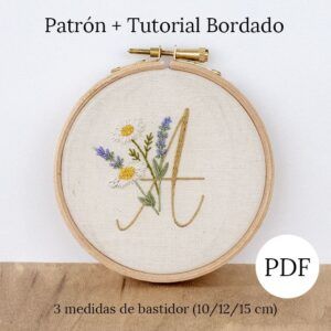 Inicial A patrón de bordado más tutorial